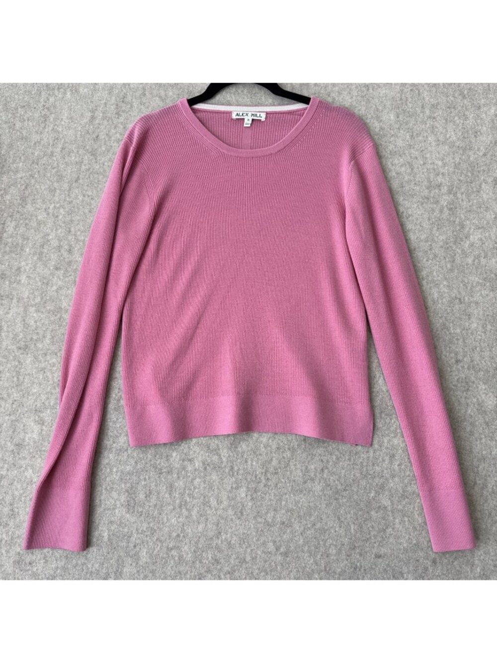 Alex Mill Wool Sweater Womens M Pink Ava Ribbed Crewneck Long Sleeve
